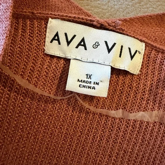 Ava & Viv Women's Long Cardigan, Size 1X - Picture 3 of 7